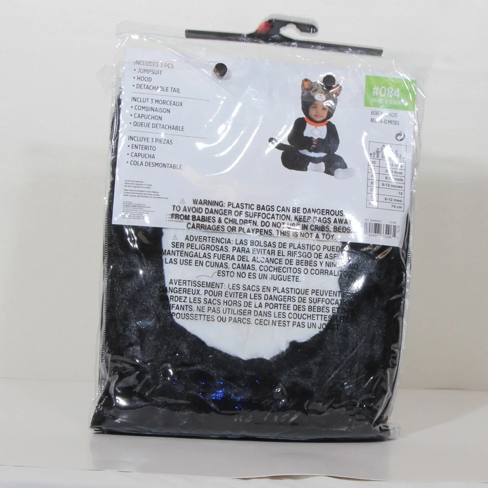 Party City Infant 6-12 months Cuddly Black Cat Costume